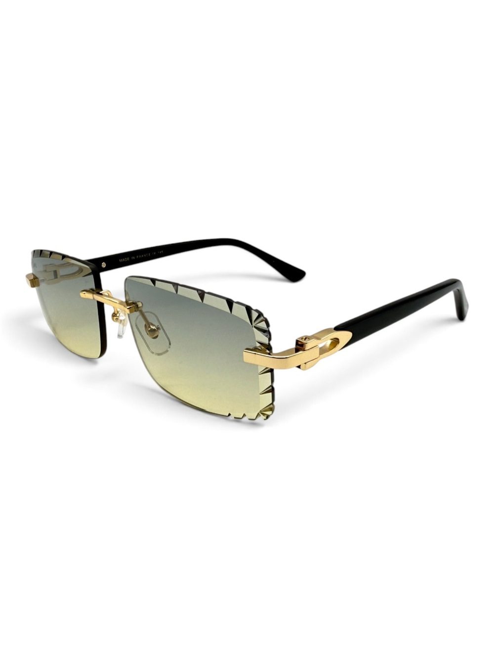 Men's Cartier Rimless Gradient Sunglasses with Gold Accents